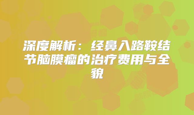 深度解析：经鼻入路鞍结节脑膜瘤的治疗费用与全貌