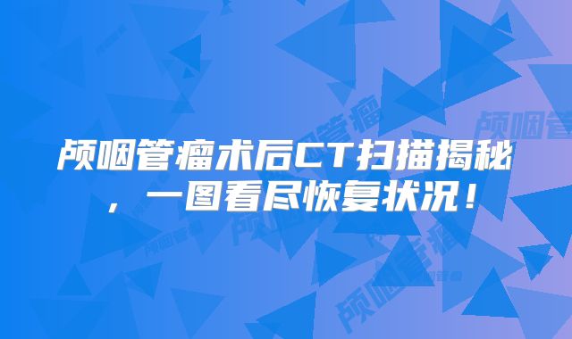 颅咽管瘤术后CT扫描揭秘，一图看尽恢复状况！