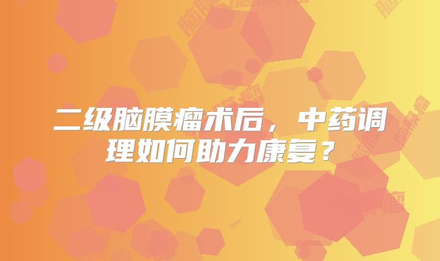 二级脑膜瘤术后，中药调理如何助力康复？