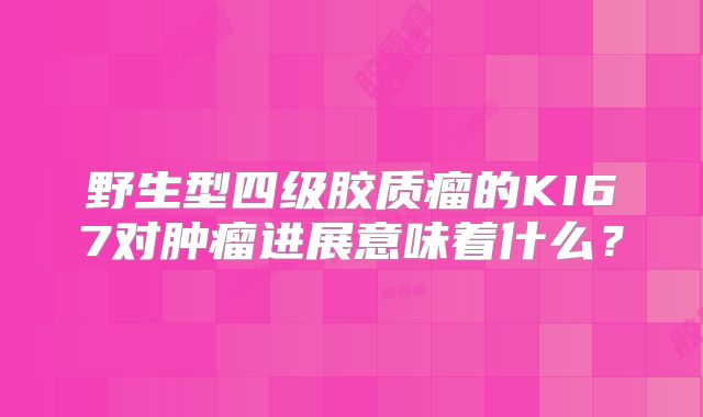 野生型四级胶质瘤的KI67对肿瘤进展意味着什么？