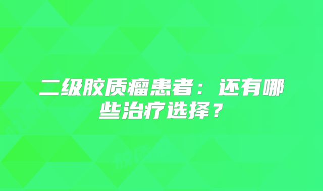 二级胶质瘤患者：还有哪些治疗选择？