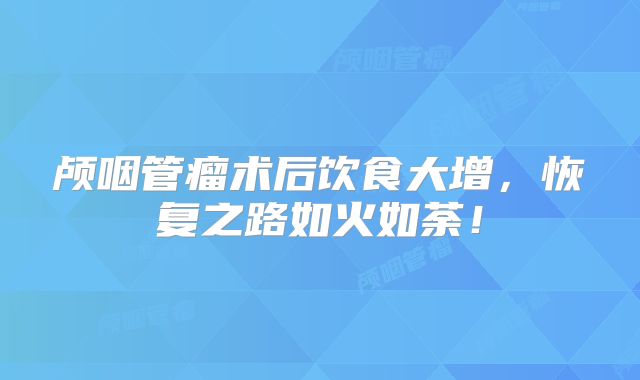 颅咽管瘤术后饮食大增，恢复之路如火如荼！