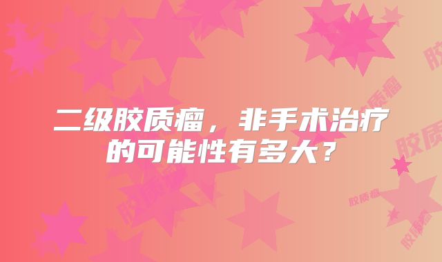 二级胶质瘤，非手术治疗的可能性有多大？
