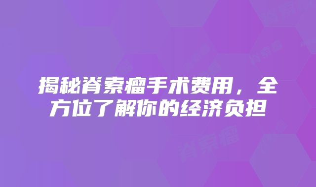 揭秘脊索瘤手术费用，全方位了解你的经济负担