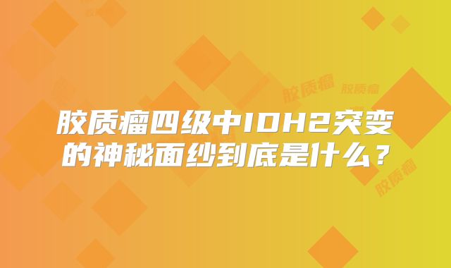 胶质瘤四级中IDH2突变的神秘面纱到底是什么？