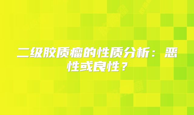二级胶质瘤的性质分析：恶性或良性？