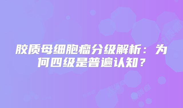 胶质母细胞瘤分级解析：为何四级是普遍认知？