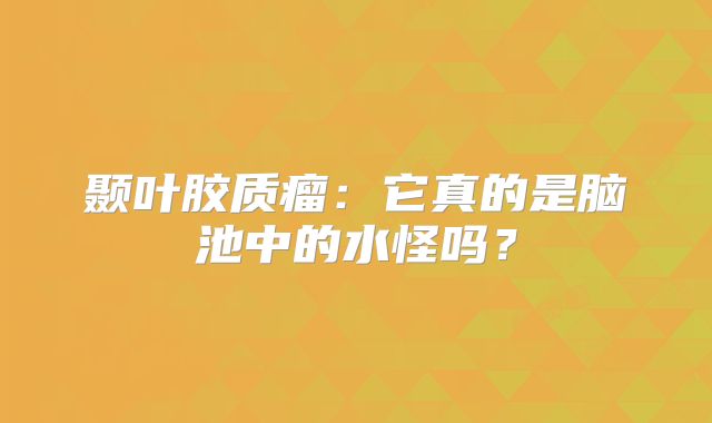 颞叶胶质瘤：它真的是脑池中的水怪吗？