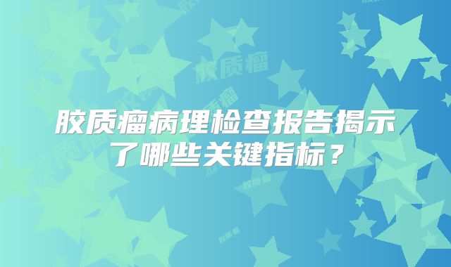 胶质瘤病理检查报告揭示了哪些关键指标？