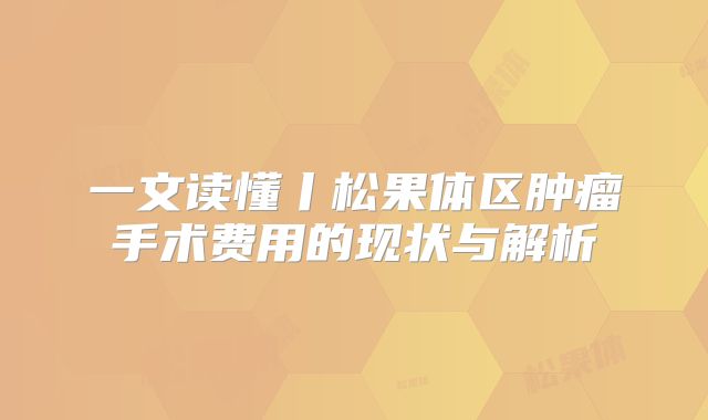 一文读懂丨松果体区肿瘤手术费用的现状与解析
