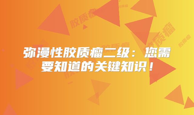 弥漫性胶质瘤二级：您需要知道的关键知识！