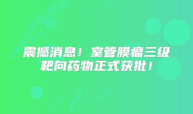 震撼消息！室管膜瘤三级靶向药物正式获批！