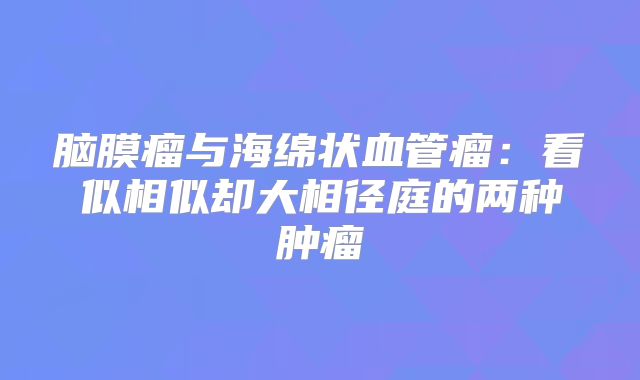 脑膜瘤与海绵状血管瘤：看似相似却大相径庭的两种肿瘤
