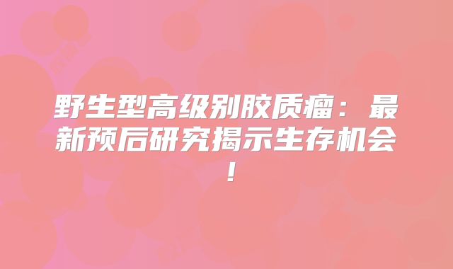 野生型高级别胶质瘤：最新预后研究揭示生存机会！