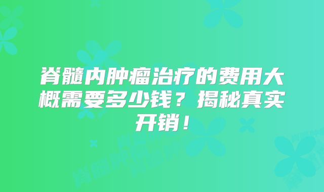 脊髓内肿瘤治疗的费用大概需要多少钱？揭秘真实开销！