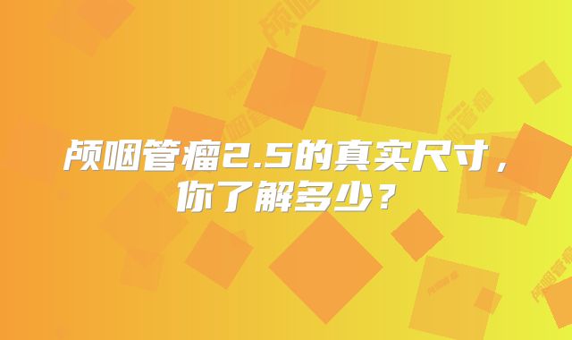 颅咽管瘤2.5的真实尺寸，你了解多少？