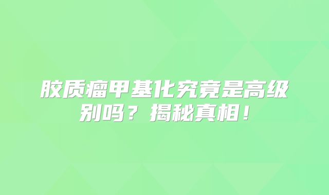 胶质瘤甲基化究竟是高级别吗？揭秘真相！