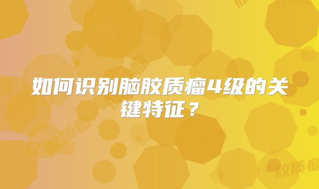 如何识别脑胶质瘤4级的关键特征？