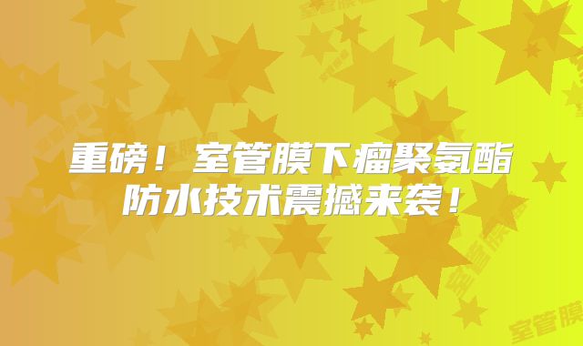 重磅！室管膜下瘤聚氨酯防水技术震撼来袭！