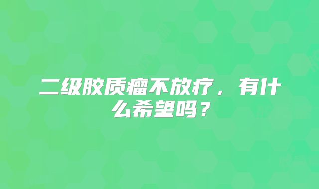 二级胶质瘤不放疗，有什么希望吗？
