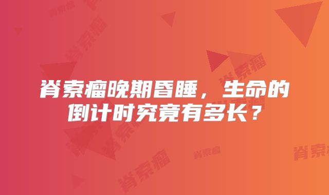脊索瘤晚期昏睡，生命的倒计时究竟有多长？