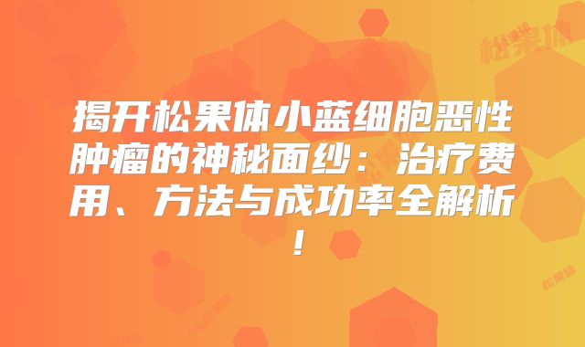 揭开松果体小蓝细胞恶性肿瘤的神秘面纱：治疗费用、方法与成功率全解析！