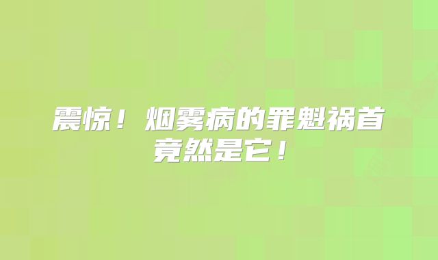 震惊！烟雾病的罪魁祸首竟然是它！