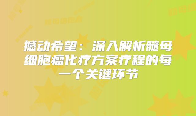 撼动希望：深入解析髓母细胞瘤化疗方案疗程的每一个关键环节