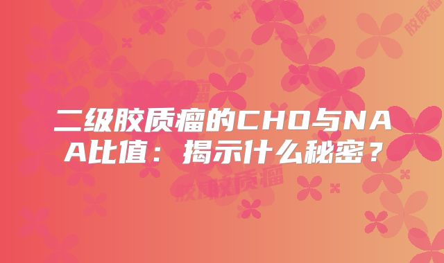 二级胶质瘤的CHO与NAA比值：揭示什么秘密？