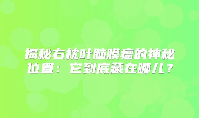 揭秘右枕叶脑膜瘤的神秘位置：它到底藏在哪儿？