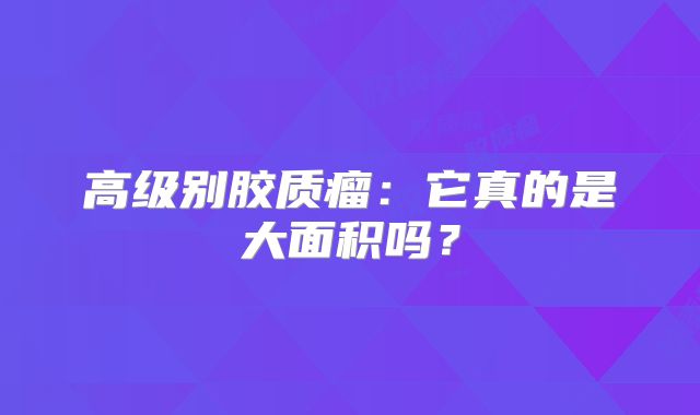 高级别胶质瘤：它真的是大面积吗？
