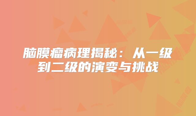 脑膜瘤病理揭秘：从一级到二级的演变与挑战