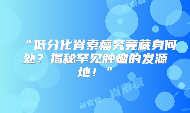 “低分化脊索瘤究竟藏身何处？揭秘罕见肿瘤的发源地！”