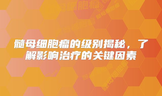 髓母细胞瘤的级别揭秘，了解影响治疗的关键因素