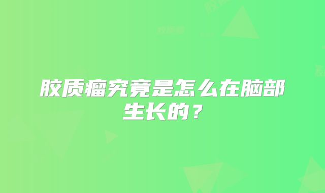 胶质瘤究竟是怎么在脑部生长的？