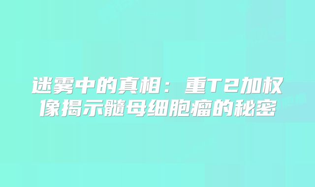 迷雾中的真相：重T2加权像揭示髓母细胞瘤的秘密