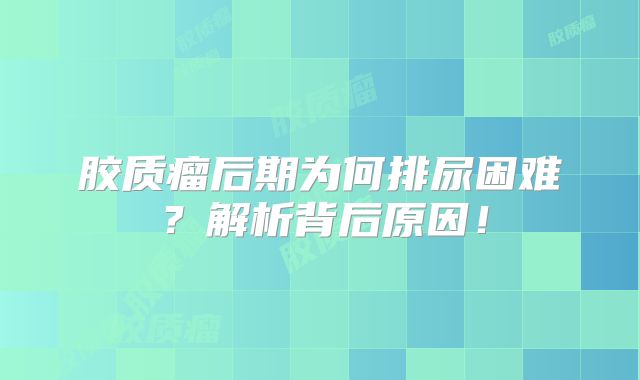 胶质瘤后期为何排尿困难？解析背后原因！