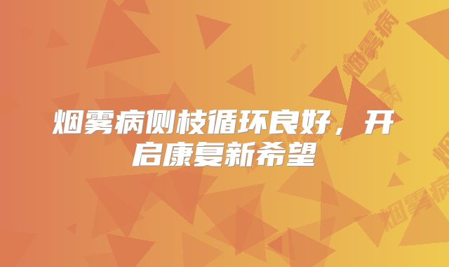 烟雾病侧枝循环良好，开启康复新希望