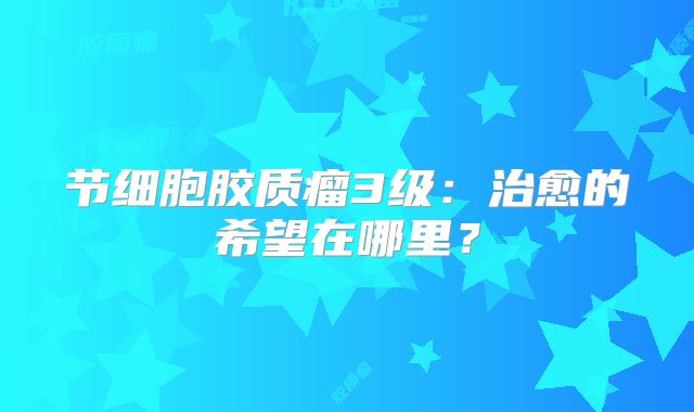 节细胞胶质瘤3级：治愈的希望在哪里？