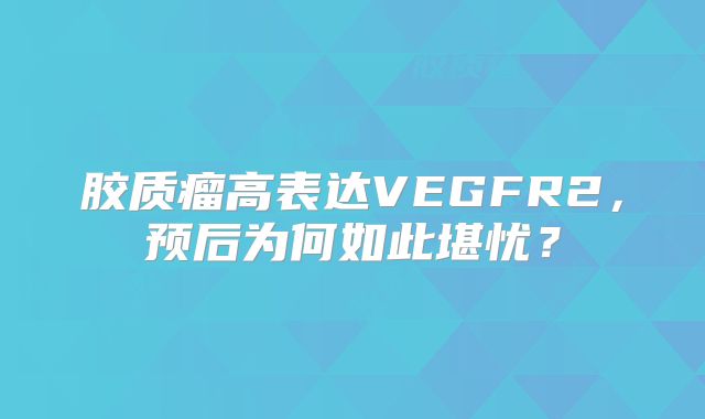 胶质瘤高表达VEGFR2，预后为何如此堪忧？