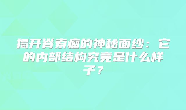揭开脊索瘤的神秘面纱：它的内部结构究竟是什么样子？
