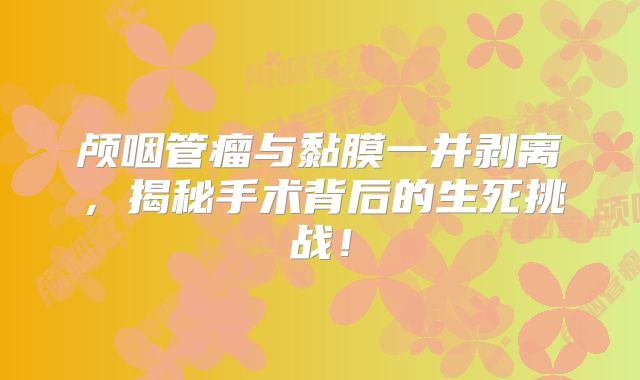 颅咽管瘤与黏膜一并剥离，揭秘手术背后的生死挑战！