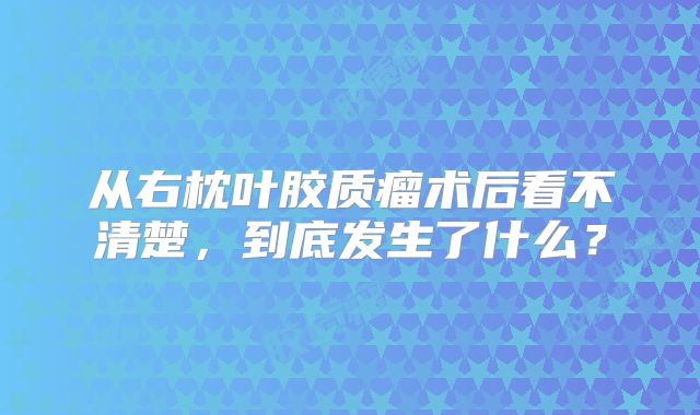 从右枕叶胶质瘤术后看不清楚，到底发生了什么？
