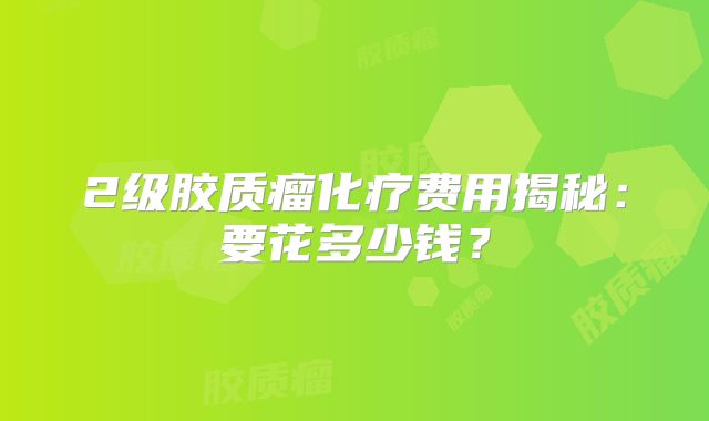 2级胶质瘤化疗费用揭秘：要花多少钱？