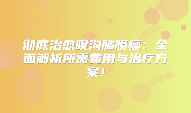 彻底治愈嗅沟脑膜瘤：全面解析所需费用与治疗方案！