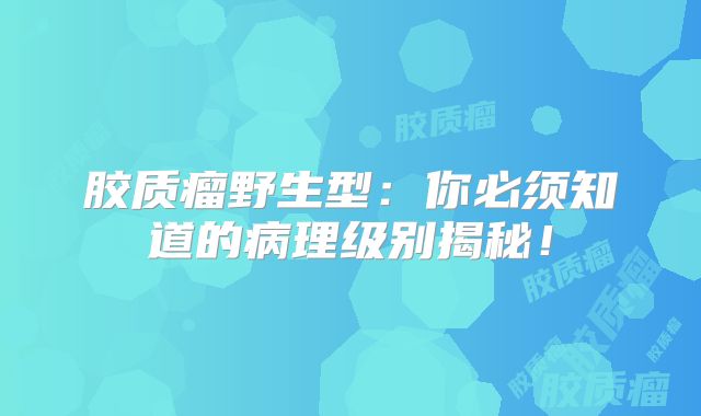 胶质瘤野生型：你必须知道的病理级别揭秘！