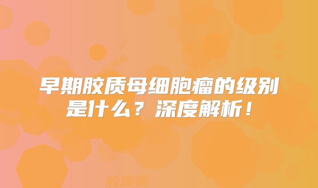 早期胶质母细胞瘤的级别是什么？深度解析！
