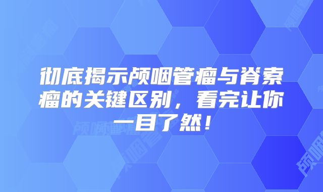 彻底揭示颅咽管瘤与脊索瘤的关键区别，看完让你一目了然！
