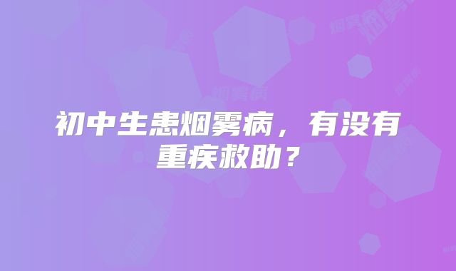 初中生患烟雾病，有没有重疾救助？