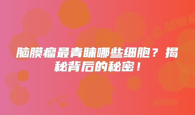 脑膜瘤最青睐哪些细胞？揭秘背后的秘密！